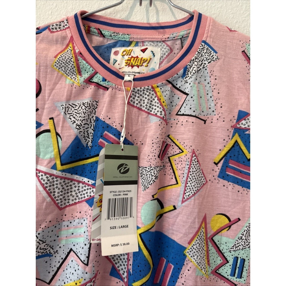 VTG Oh Snap by Drill Clothing Stretch Short Sleeve Geometric Shirt Large Skater - Picture 2 of 4